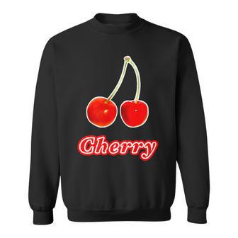 チェリー Cherry さくらんぼ 『フルーツ ポップ』果物 リアル レトロ 面白い イラスト スウェットシャツ - Kawaiitshirt