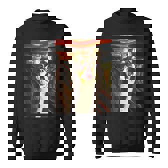 チワワ 面白いtシャツ 犬 ムンクの叫び かわいい メンズ 子供 おもしろ 服 グッズ ネタ わんこ スウェットシャツ - Kawaiitshirt