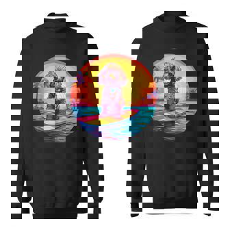 トイプードル サーフィン ファニー ドッグ ビーチ スウェットシャツ - Kawaiitshirt