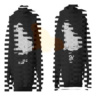 トド《ビッグ プリント》【どうぶつフレンズ】海・水族館の生き物 ゆるくてかわいい キャラクター イラスト スウェットシャツ - Kawaiitshirt