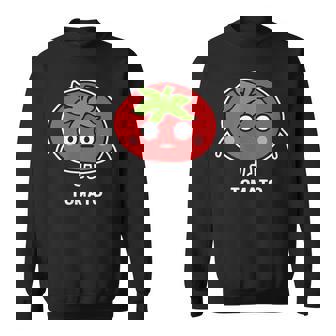 トマト 顔 イラスト かわいい おもしろ 面白い 簡単 シンプル ゆるい 野菜 スウェットシャツ - Kawaiitshirt