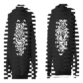 トライバルウルフ 北欧モチーフ ゲール柄 ライトウルフ スウェットシャツ - Kawaiitshirt