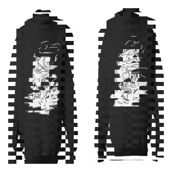 トラウト フィッシング シーバス フィッシャーマン 釣り竿 長袖tシャツ スウェットシャツ - Kawaiitshirt