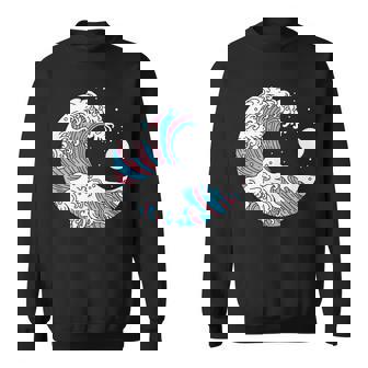 トランスジェンダー プライド Lgbtq トランスフラッグ 日本のウェーブアート Lgbt スウェットシャツ - Kawaiitshirt