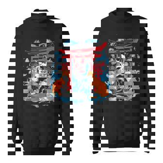 トリゲイツ 伏見稲荷 京都 和風 きつねマスク スウェットシャツ - Kawaiitshirt