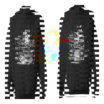 ドラマーの猫猫とドラム スウェットシャツ - Kawaiitshirt