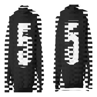 ナンバーファイブ 数字 5 プレーン 白 数字 スウェットシャツ - Kawaiitshirt