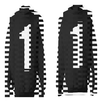 ナンバーワン 数字 1 プレーン ホワイト 数字 スウェットシャツ - Kawaiitshirt