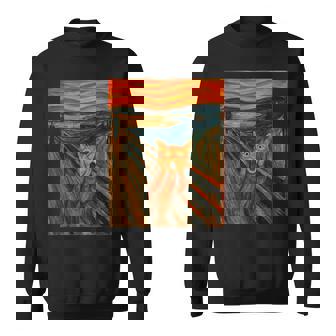 ニャンコの叫び 面白い 猫 ムンクの叫び パロディ おもしろ 服 おもしろグッズ ネタ スウェットシャツ - Kawaiitshirt