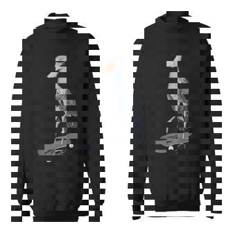 ハシビロコウ スケートボード 鳥 動物 図 バードウォッチング 贈り物 鳥類学者 生物学者 自然科学 スウェットシャツ - Kawaiitshirt