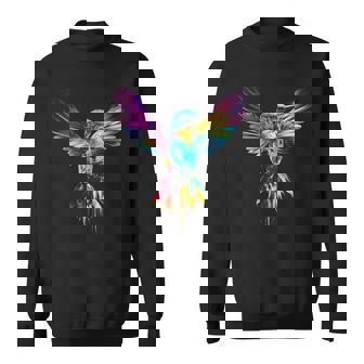ハチドリ カラフル アート 動物 グラフィック 鳥 ハチドリ スウェットシャツ - Kawaiitshirt