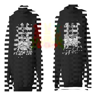 ハッピーイースター 3匹のウサギ 春のハント 卵 おもしろウサギ スウェットシャツ - Kawaiitshirt