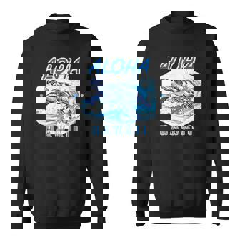 ハワイ ハワイアン ワイキキビーチ サーフボート ヤシの木 アロハ 夏 風景 海好き ウミガメ 波乗り スウェットシャツ - Kawaiitshirt