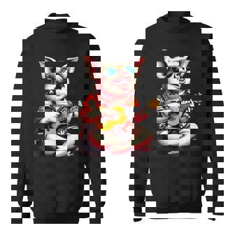 ハワイアンシャツを着たブタ、ウクレレ遊び。 スウェットシャツ - Kawaiitshirt