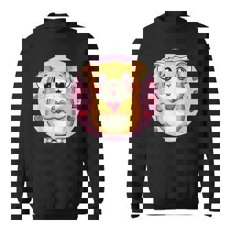 ハートに囲まれたハートを持つかわいいハムスター スウェットシャツ - Kawaiitshirt