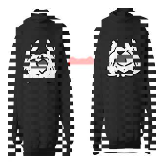 ハートを形作る漫画の手 インドネシア国旗 スウェットシャツ - Kawaiitshirt