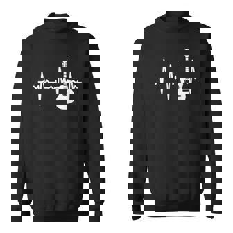 ハートビート ギター好き クラシックギター クラシック音楽 アコースティックギター ギター部 ジャズ音楽 ギター スウェットシャツ - Kawaiitshirt