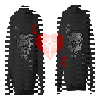 ハートポーカーエースi テキサスホールデムカジノカードケース ポーカー 長袖tシャツ スウェットシャツ - Kawaiitshirt