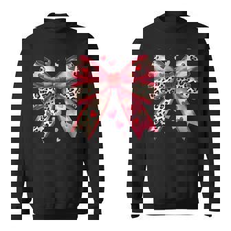 ハート付きピンクヒョウ柄リボン。 スウェットシャツ - Kawaiitshirt