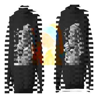 バイオリン 楽器 面白いtシャツ フェルメール かわいい メンズ 子供 おもしろ 服 グッズ ネタ 音楽 スウェットシャツ - Kawaiitshirt