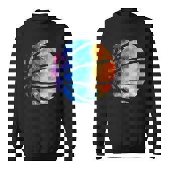 バスケットボールのシルエットカラフルな水彩画 スウェットシャツ - Kawaiitshirt