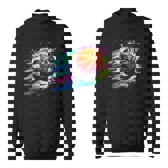 バスケットボール選手 カラフル タイダイ カラーアート スポーツ愛好家 スウェットシャツ - Kawaiitshirt