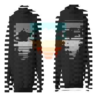 バス釣り森レトロオオクチバスフィッシャーマン スウェットシャツ - Kawaiitshirt