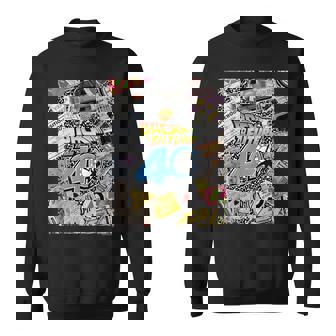 バック・トゥ・ザ・フューチャー 40周年記念ステッカー コラージュ スウェットシャツ - Kawaiitshirt