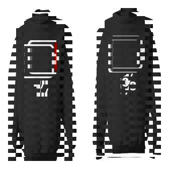 バッテリー 1 残り1 バッテリー切れtシャツ バッテリー残量が少ない スウェットシャツ - Kawaiitshirt