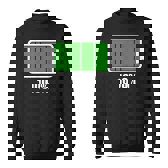 バッテリー 100 シャツ バッテリーフル充電 バッテリー満載 スウェットシャツ - Kawaiitshirt