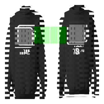 バッテリー100シャツ バッテリーハートフル充電バッテリーフル。 スウェットシャツ - Kawaiitshirt