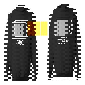 バッテリー75残り75バッテリーフルtシャツバッテリー低 スウェットシャツ - Kawaiitshirt