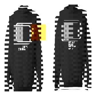 バッテリーハーフ残量50 バッテリーデッドtシャツ バッテリー残量が少ない スウェットシャツ - Kawaiitshirt