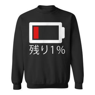 バッテリー残量1 バッテリー切れtシャツ バッテリー残量が少ない スウェットシャツ - Kawaiitshirt