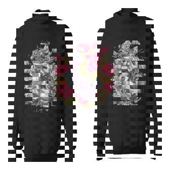 バラとチューリップを持つイタリアン・グレーハウンド犬 スウェットシャツ - Kawaiitshirt