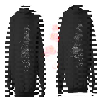 バレンタインデー ギフト シャツ 赤バラ とげ付き 葉っぱ スウェットシャツ - Kawaiitshirt