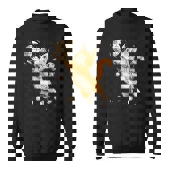 バレーボール選手のかわいいバレーボール猫。 スウェットシャツ - Kawaiitshirt