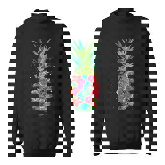 パイナップルフラワー レディース メンズ アロハ ハワイ ヴィンテージ ハワイアン スウェットシャツ - Kawaiitshirt