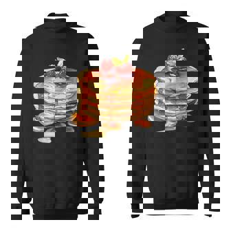 パンケーキシロップ 水彩食品 朝食 ストロベリースイーツ スウェットシャツ - Kawaiitshirt