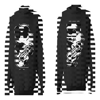 パンダとチューバ楽器チューブ スウェットシャツ - Kawaiitshirt