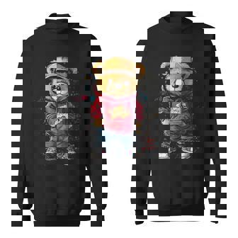ヒップホップのテディベア、クールなアーバンノベルティグラフィック。 スウェットシャツ - Kawaiitshirt