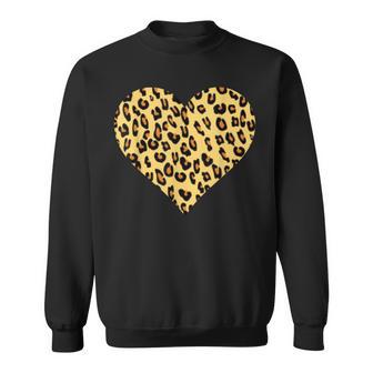 ヒョウ柄ハートデザイン ヒョウ柄 スウェットシャツ - Kawaiitshirt