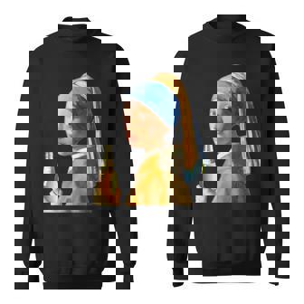 ビール 酒 面白いtシャツ フェルメール 飲み おもしろ 飲み会 のんべえ メンズ ネタ 服 変な スウェットシャツ - Kawaiitshirt