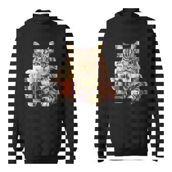 ビールジョッキ かわいい猫 スウェットシャツ - Kawaiitshirt