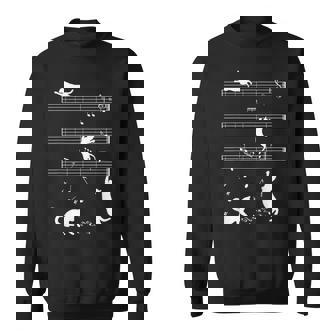 ピアノ音符 遊び心のある猫 スウェットシャツ - Kawaiitshirt