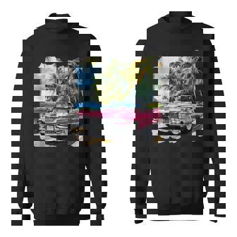 ピンク キャデラック ルックイン ビンテージビークル スウェットシャツ - Kawaiitshirt