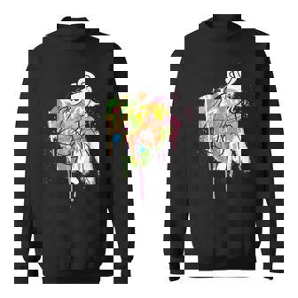 ピンクパンサー グラフィティ ブラック ラインアート スウェットシャツ - Kawaiitshirt