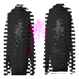 ピンクパームビーチウェア サーフィンレトロ パームツリー スウェットシャツ - Kawaiitshirt