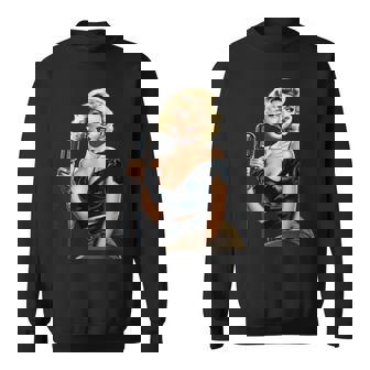 ピンナップガール ビンテージマイク 歌う オールドスクール スウェットシャツ - Kawaiitshirt