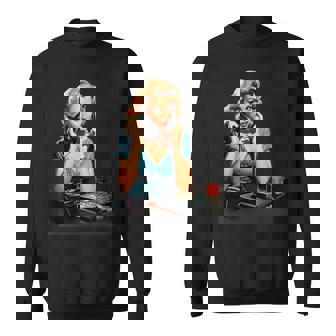 ピンナップガール ヴィンテージ電話 オールドスクール スウェットシャツ - Kawaiitshirt